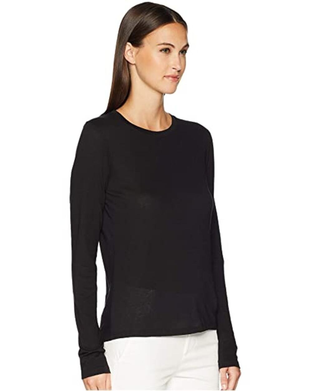 Vince Essential Long Sleeve Jersey Crewneck Lightweight Top